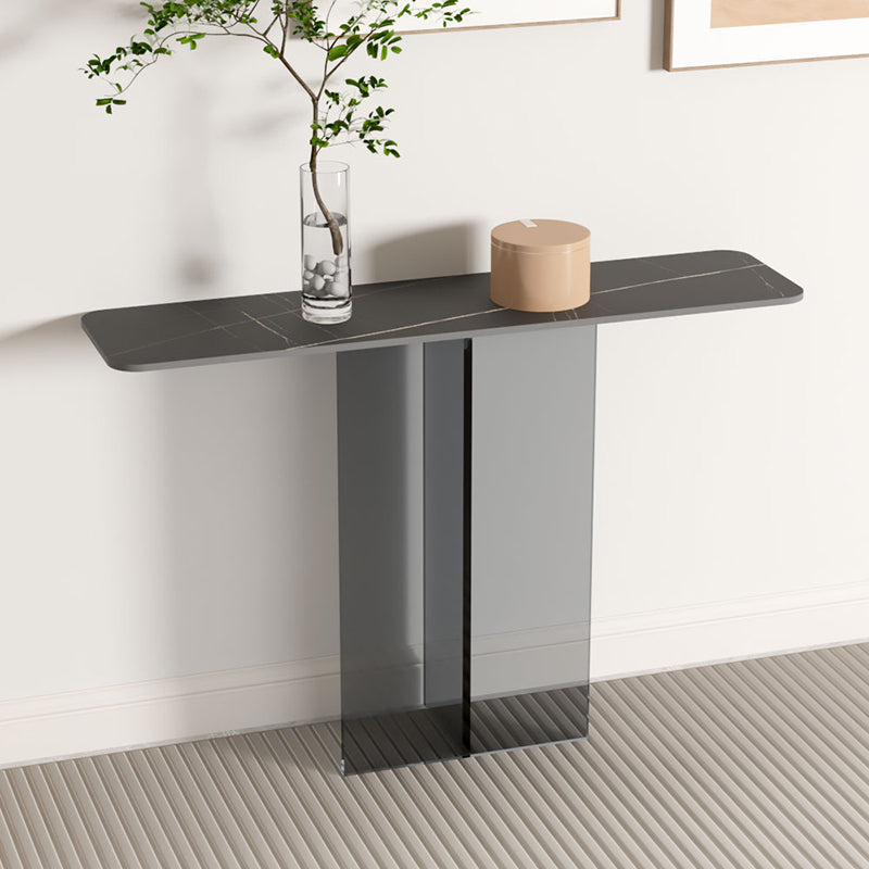Rectangle Shape Contemporary Console Table Black/White Stone Console Sofa Table