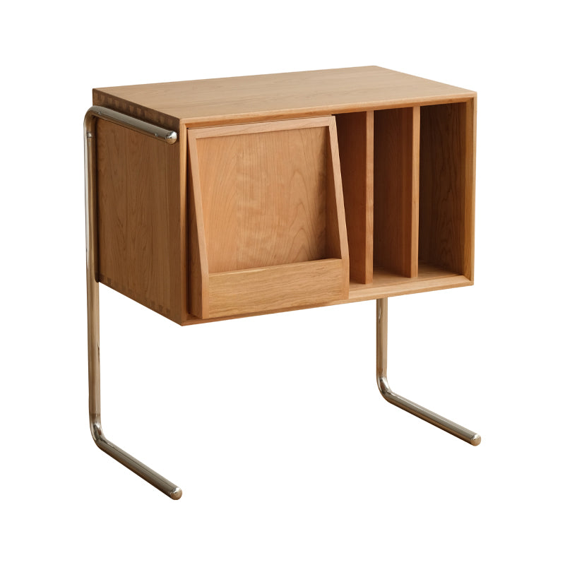 Modern Style Solid Wood Bookshelf Closed Back Bookcase with Door