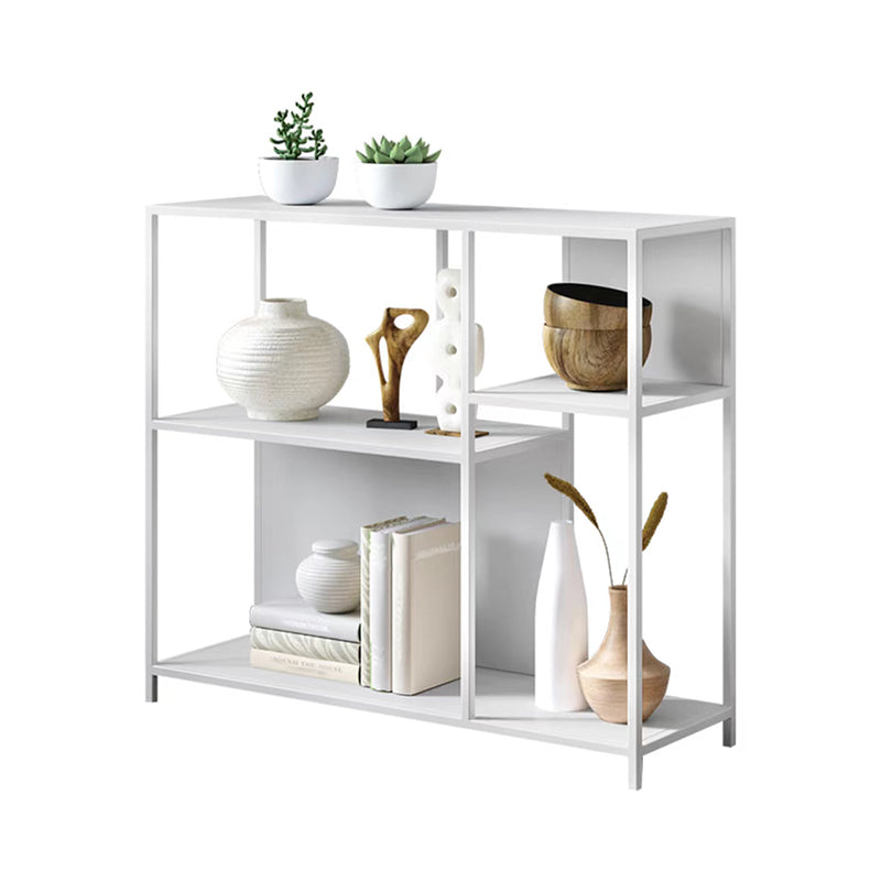 Horizontal Metal Bookcase Modern Open Back Bookshelf with Shelves