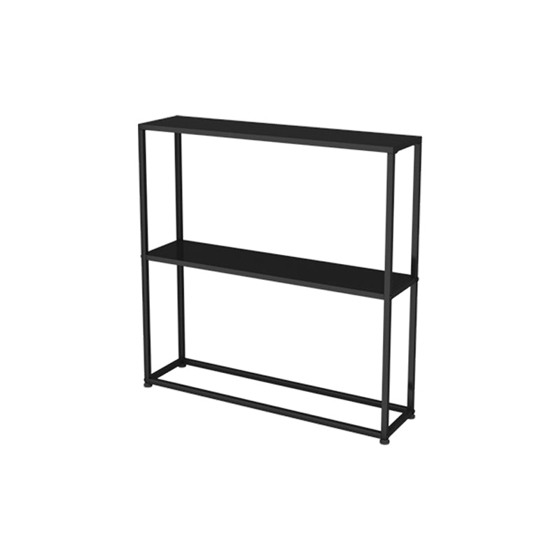 Horizontal Metal Bookshelf Modern Open Back Bookcase with Shelves