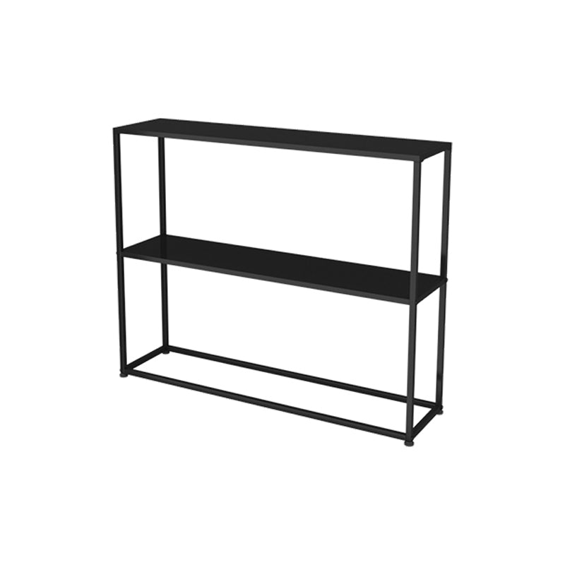 Horizontal Metal Bookshelf Modern Open Back Bookcase with Shelves