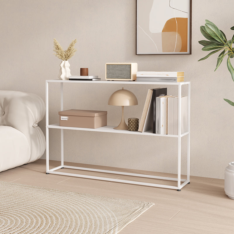 Horizontal Metal Bookshelf Modern Open Back Bookcase with Shelves