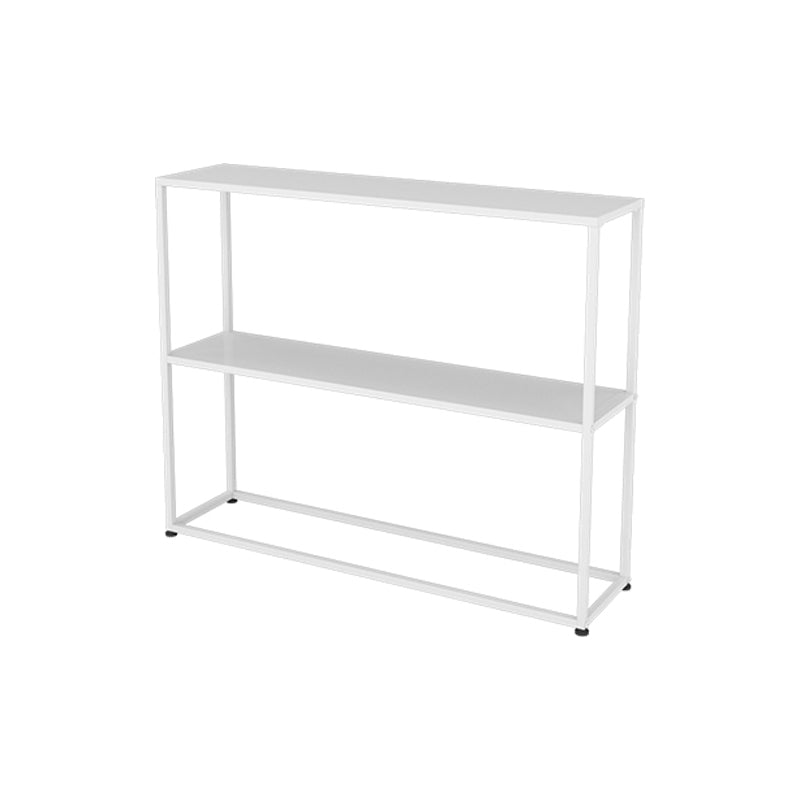 Horizontal Metal Bookshelf Modern Open Back Bookcase with Shelves