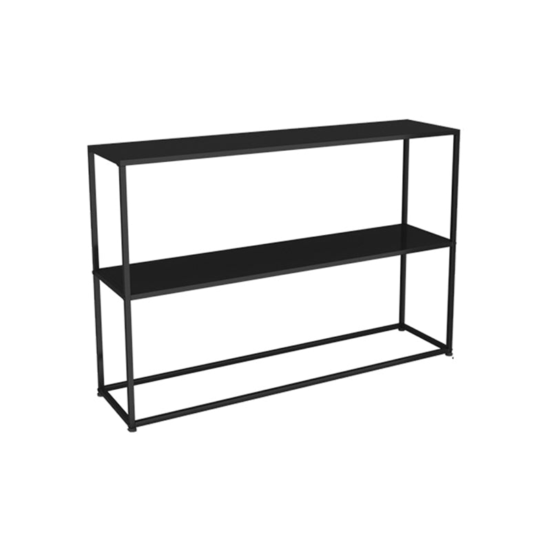 Horizontal Metal Bookshelf Modern Open Back Bookcase with Shelves