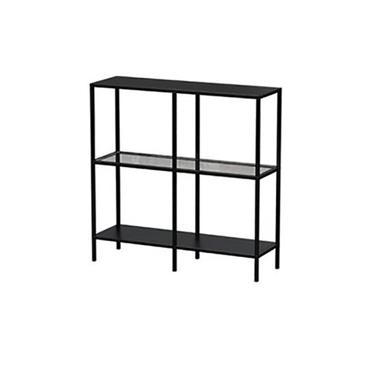 Modern Open Back Bookshelf Horizontal Metal Bookcase with Shelves