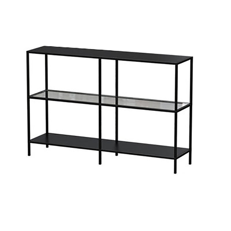 Modern Open Back Bookshelf Horizontal Metal Bookcase with Shelves