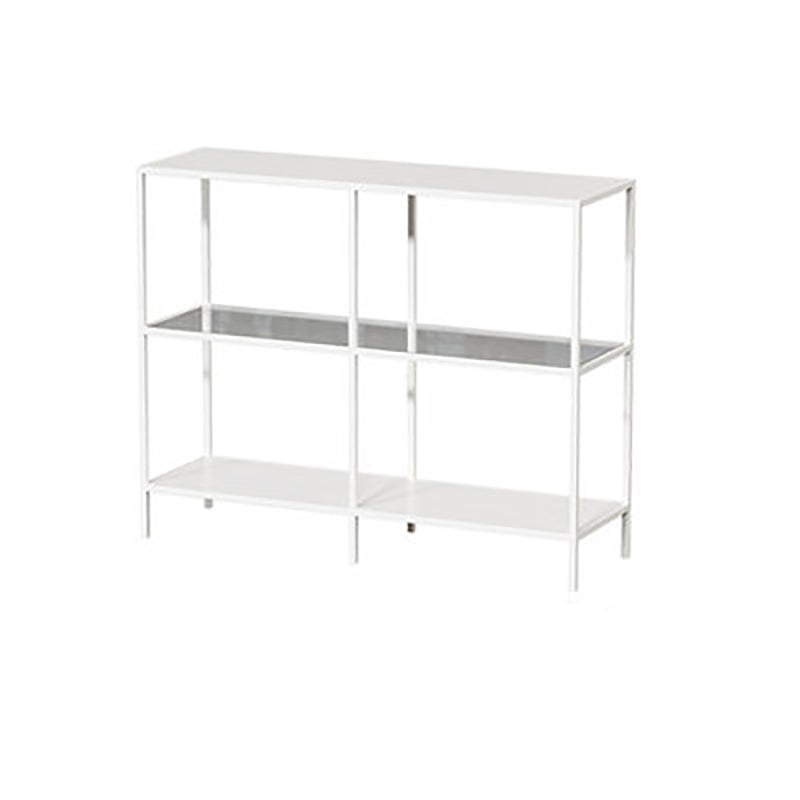 Modern Open Back Bookshelf Horizontal Metal Bookcase with Shelves