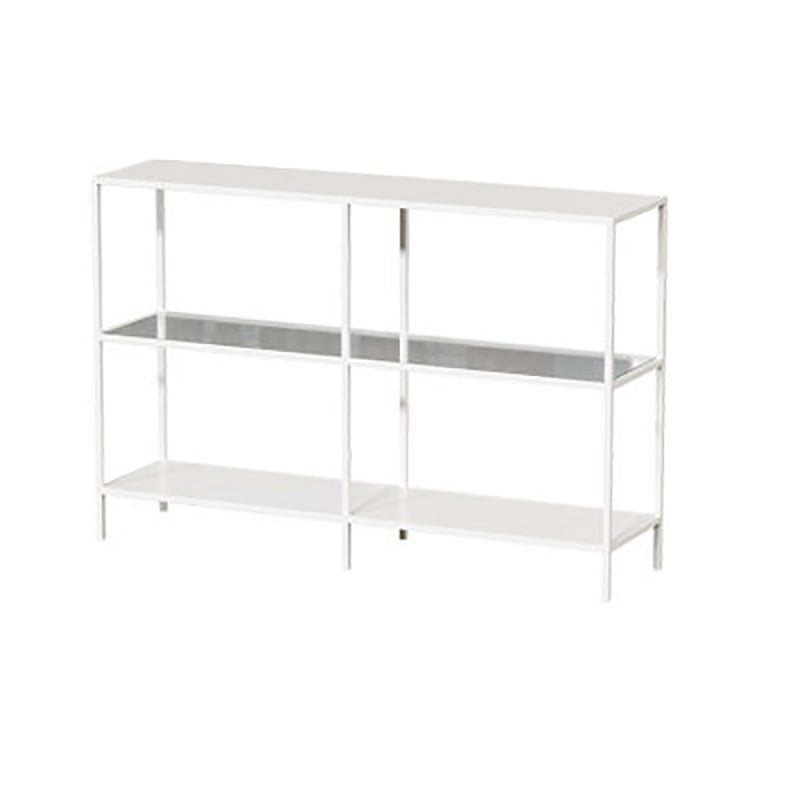 Modern Open Back Bookshelf Horizontal Metal Bookcase with Shelves