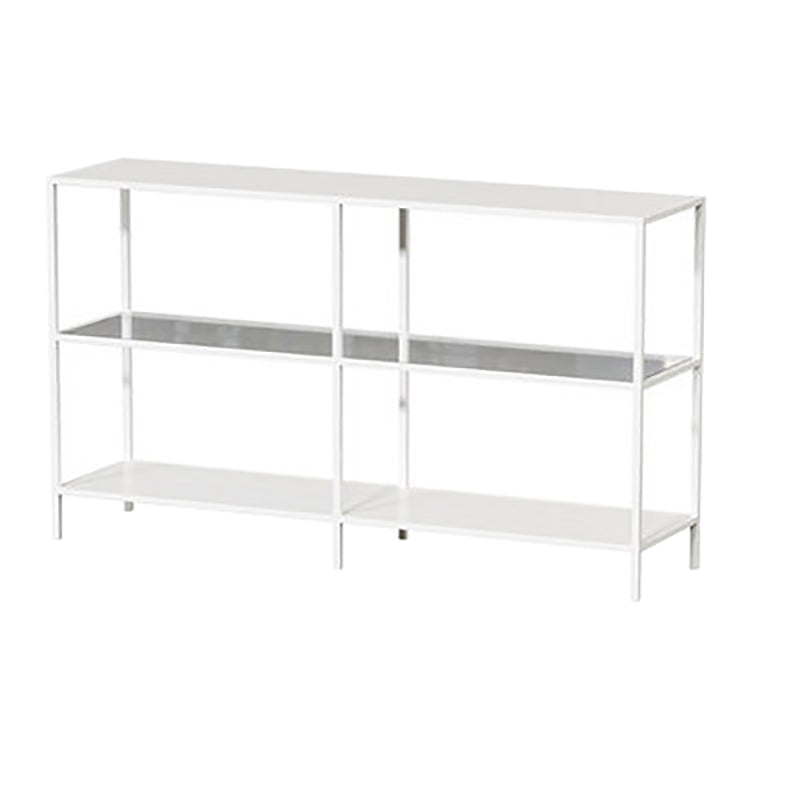 Modern Open Back Bookshelf Horizontal Metal Bookcase with Shelves