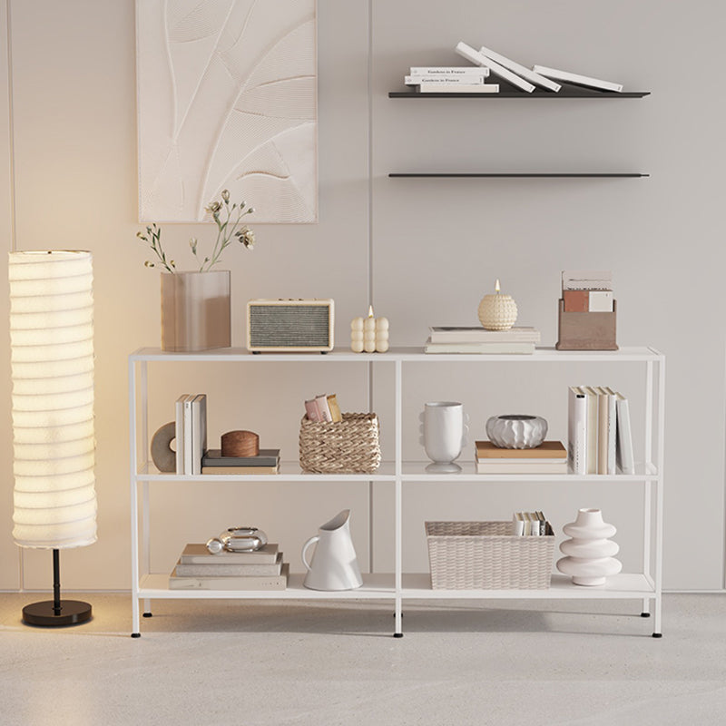 Modern Open Back Bookshelf Horizontal Metal Bookcase with Shelves