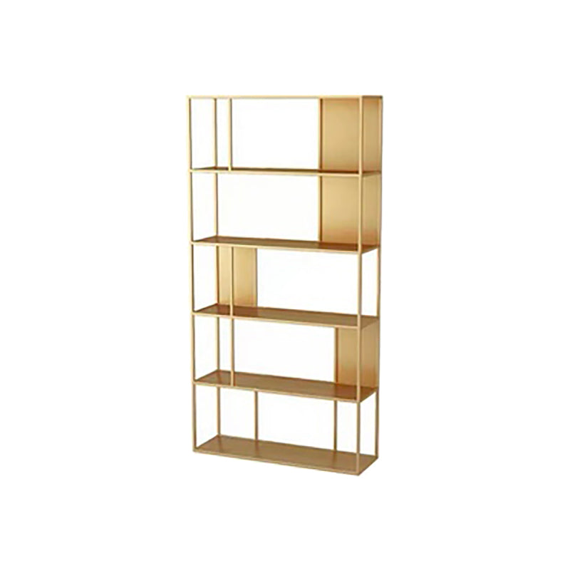 Contemporary Vertical Metal Bookshelf Open Back Bookcase with Shelves