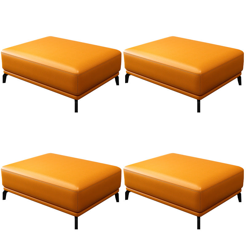 Rectangle Footstools Genuine Leather 23.4 Inch Width Standard Foot Stool