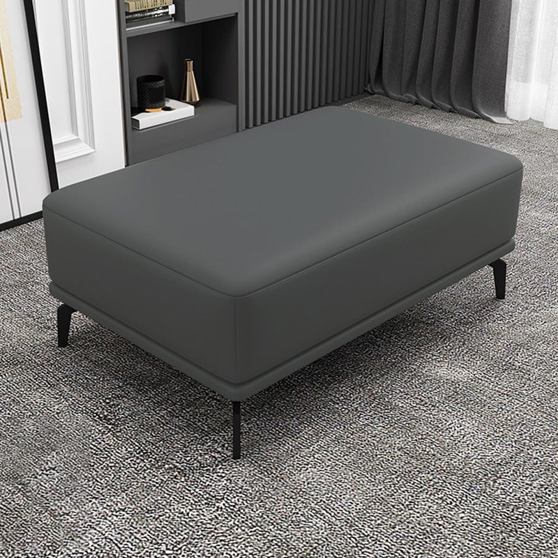 Rectangle Footstools Genuine Leather 23.4 Inch Width Standard Foot Stool