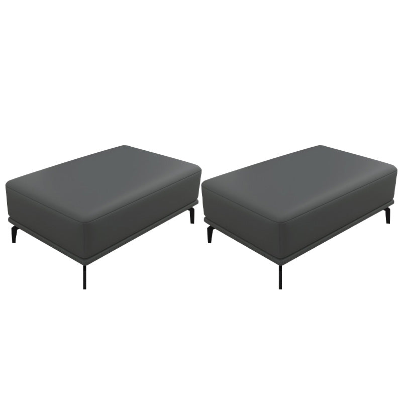 Rectangle Footstools Genuine Leather 23.4 Inch Width Standard Foot Stool