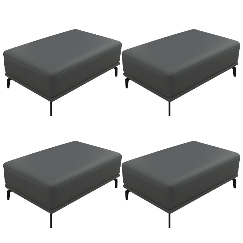 Rectangle Footstools Genuine Leather 23.4 Inch Width Standard Foot Stool