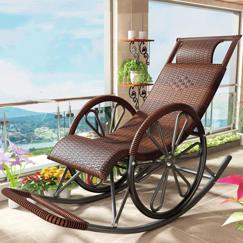 Lounge Iron Base Single Rocking Chair Leisure Chaise Lazy Chair for Balcony