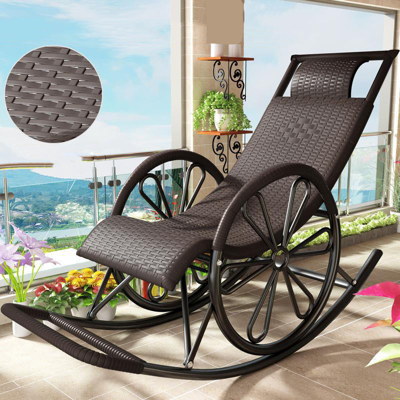 Lounge Iron Base Single Rocking Chair Leisure Chaise Lazy Chair for Balcony