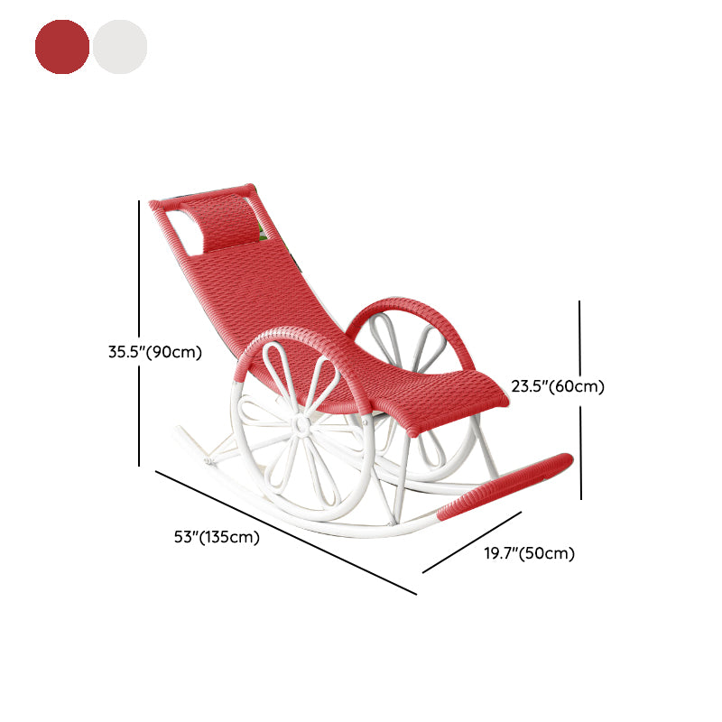 Iron Base Leisure Single Chaise Lazy Chair Balcony Recliner Rocking Chair