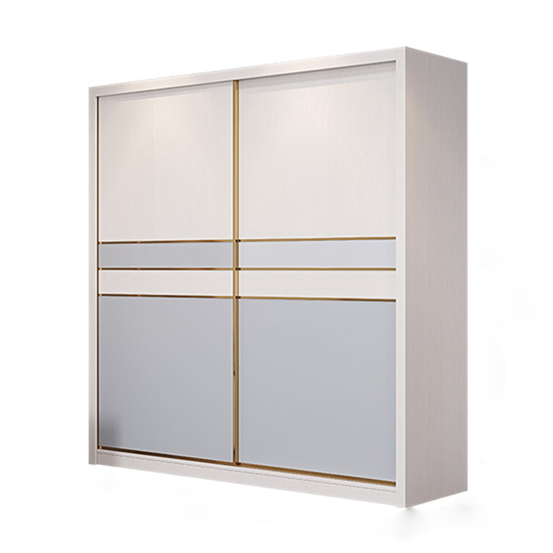 Bedroom Sliding Doors Armoire Coastal Wooden Storage Cabinet