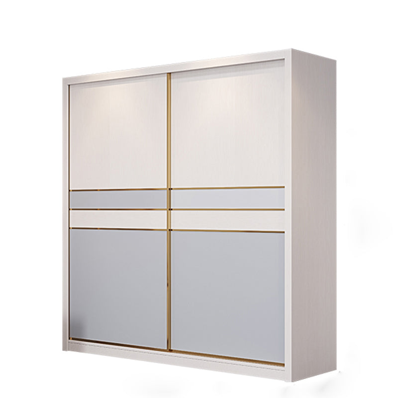 Bedroom Sliding Doors Armoire Coastal Wooden Storage Cabinet