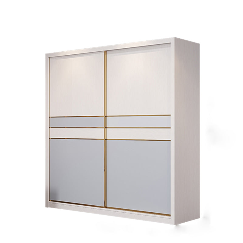 Bedroom Sliding Doors Armoire Coastal Wooden Storage Cabinet