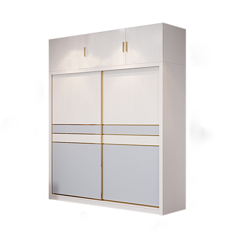 Bedroom Sliding Doors Armoire Coastal Wooden Storage Cabinet