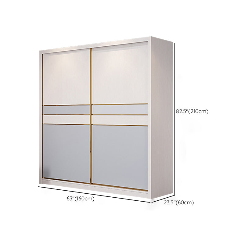 Bedroom Sliding Doors Armoire Coastal Wooden Storage Cabinet