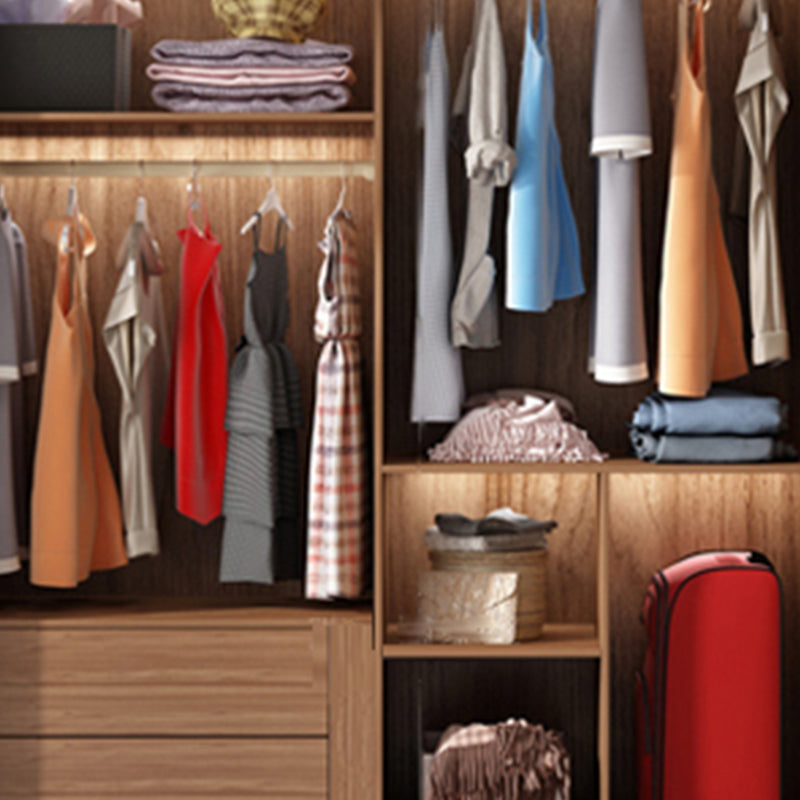 Modern Bedroom Wooden Storage Cabinet Sliding Doors Armoire with Glass Doors