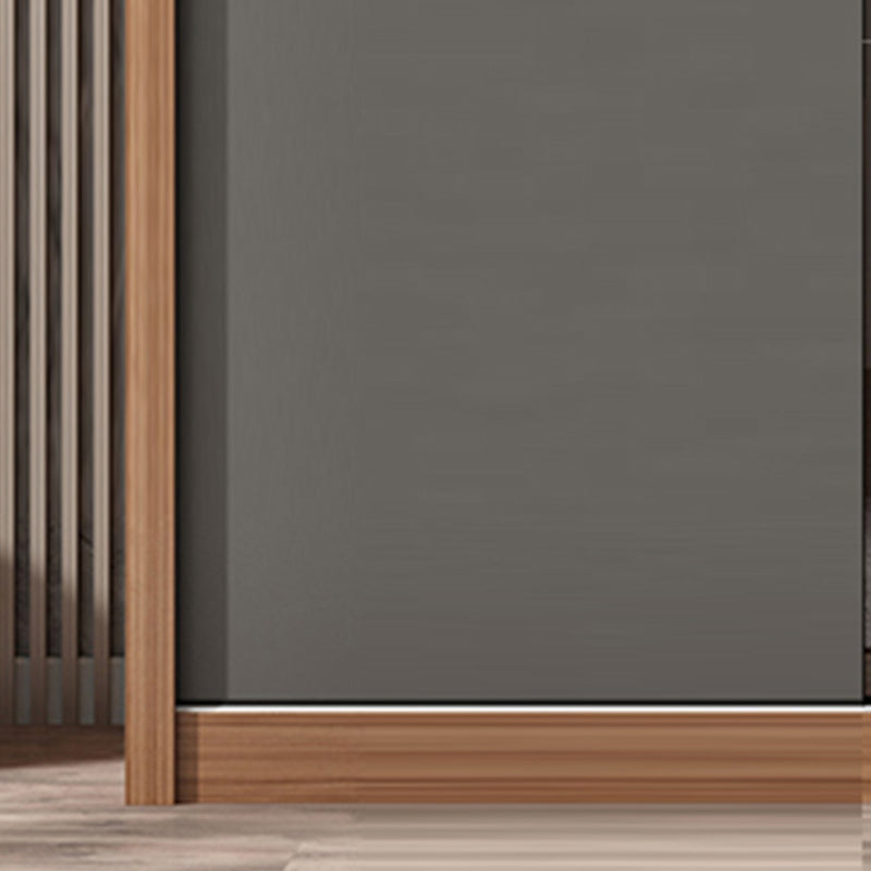 Modern Bedroom Wooden Storage Cabinet Sliding Doors Armoire with Glass Doors