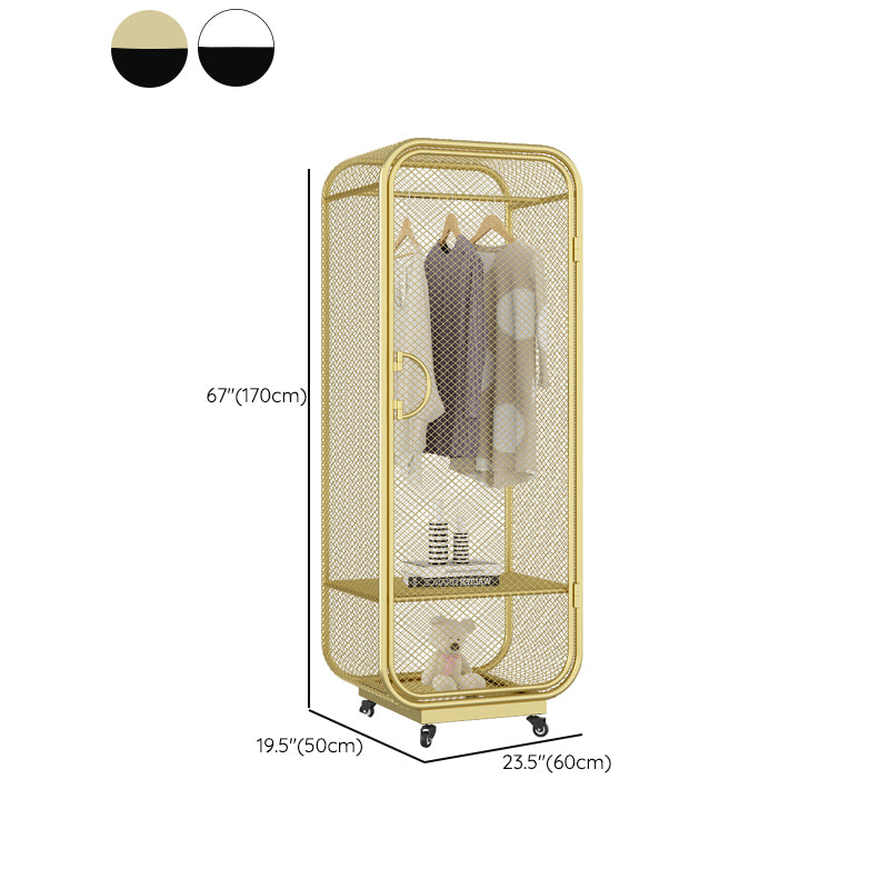 Bedroom Wardrobe Armoire Industrial Style Metal Storage Cabinet