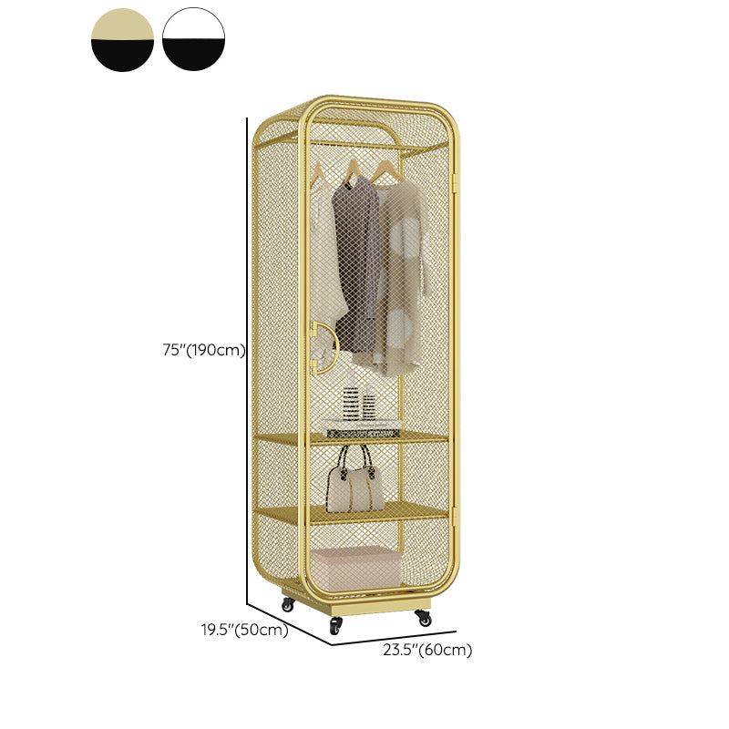 Bedroom Wardrobe Armoire Industrial Style Metal Storage Cabinet