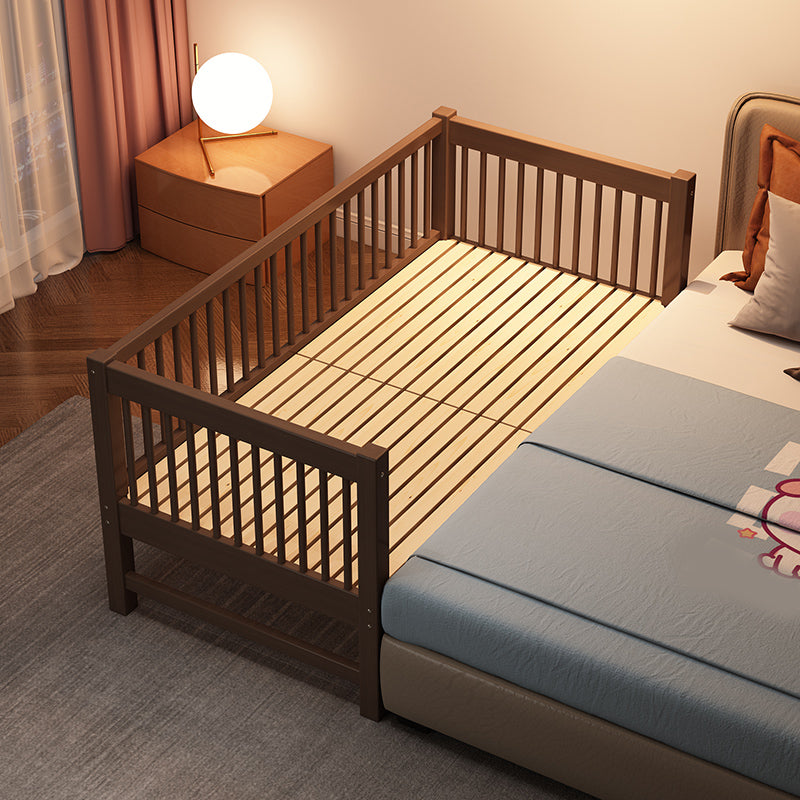 Espresso Wood Solid Wood Baby Crib Ultra-Modern with Guardrail