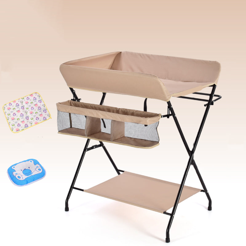 Metal Frame Baby Changing Table Folding with Storage Basket for 0-3 Years Old