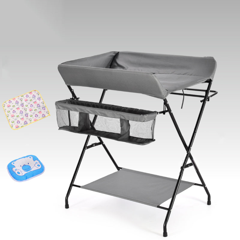 Metal Frame Baby Changing Table Folding with Storage Basket for 0-3 Years Old