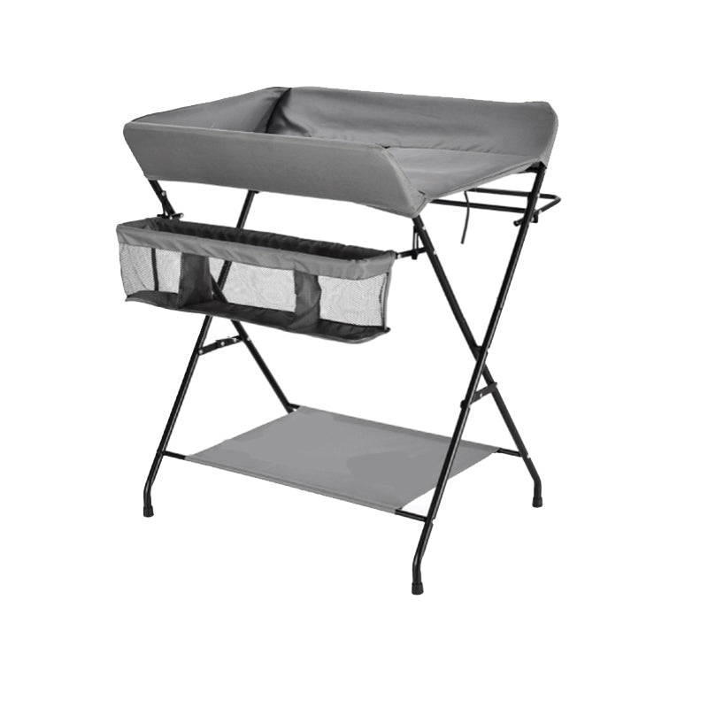 Metal Frame Baby Changing Table Folding with Storage Basket for 0-3 Years Old