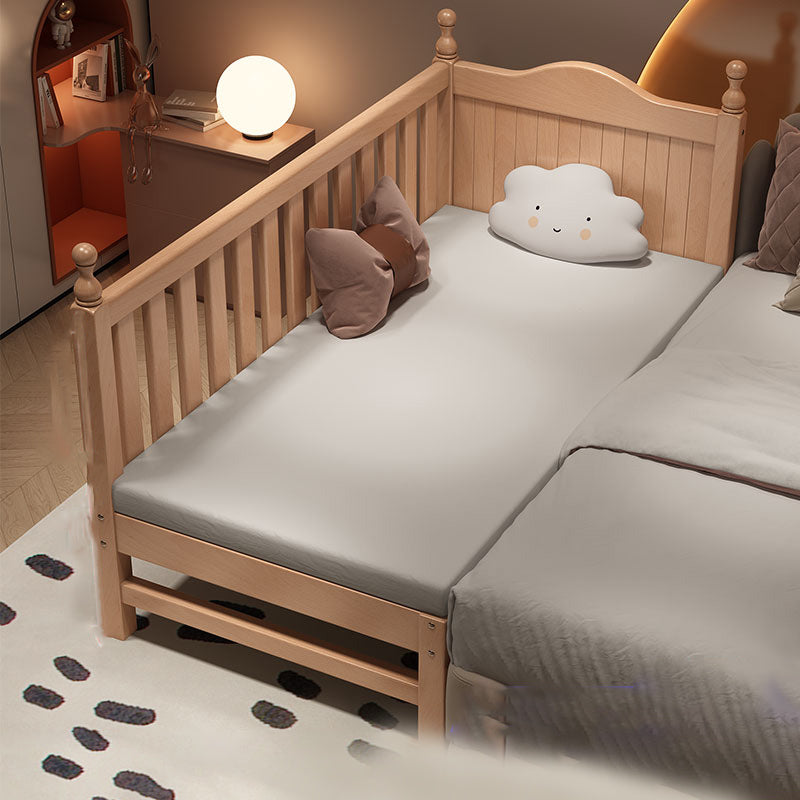 Contemporary Solid Wood Nursery Bed Washed Natural with Guardrail