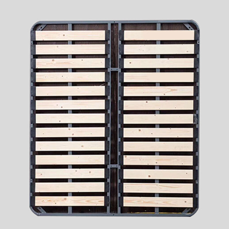 Glam Solid Color Rectangular Standard Bed Metal and Upholstered Bed Frame