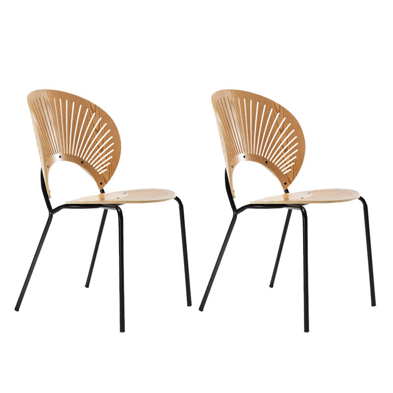 Modern Style Dining Chair Wooden Open Back Side Chair for Dining Room