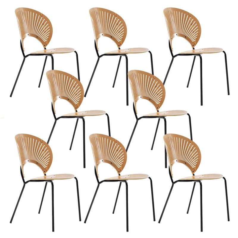 Modern Style Dining Chair Wooden Open Back Side Chair for Dining Room