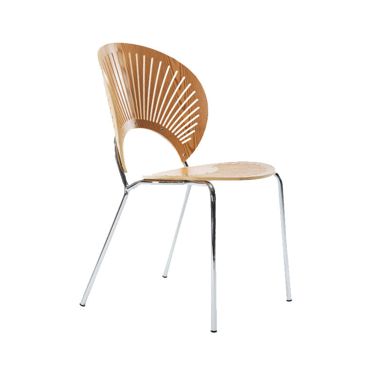Modern Style Dining Chair Wooden Open Back Side Chair for Dining Room