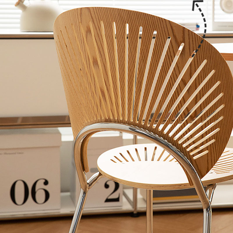 Modern Style Dining Chair Wooden Open Back Side Chair for Dining Room