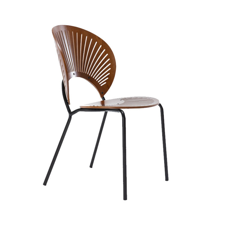 Modern Style Dining Chair Wooden Open Back Side Chair for Dining Room