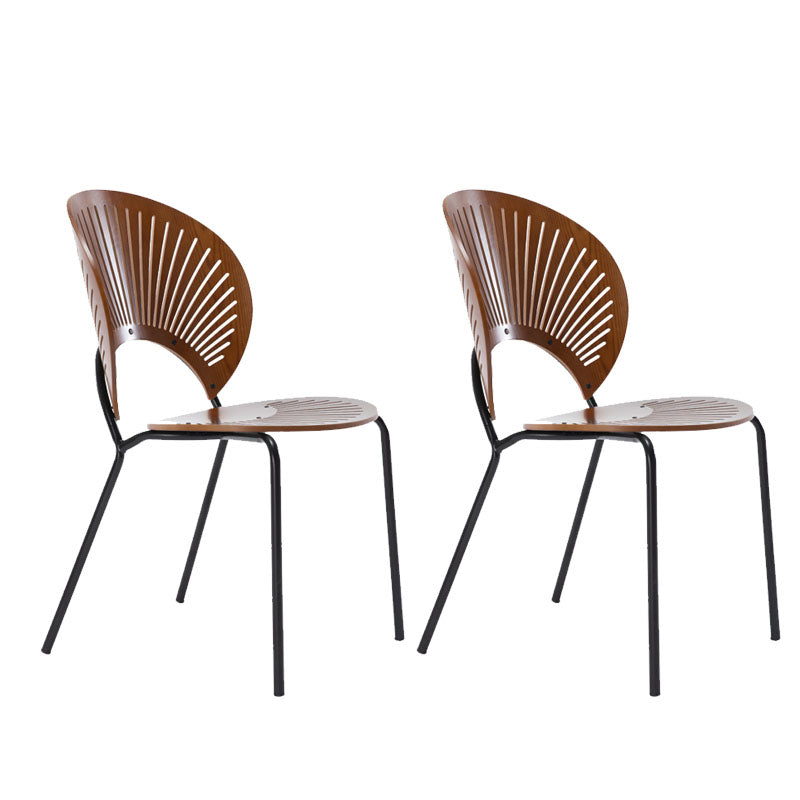 Modern Style Dining Chair Wooden Open Back Side Chair for Dining Room
