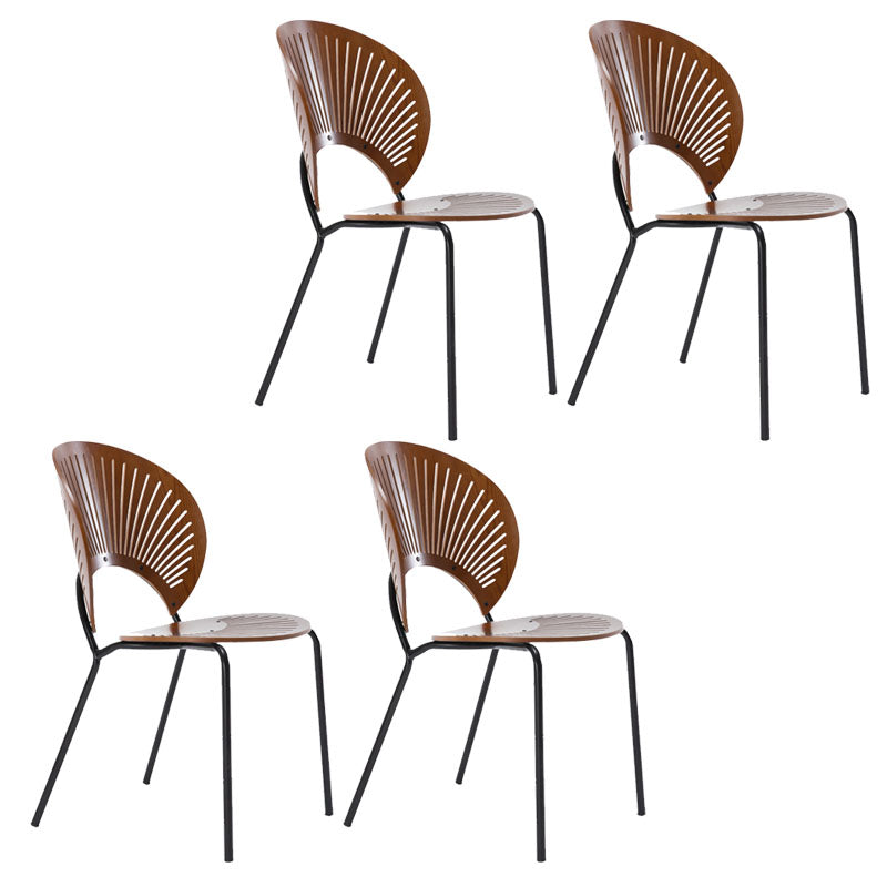 Modern Style Dining Chair Wooden Open Back Side Chair for Dining Room