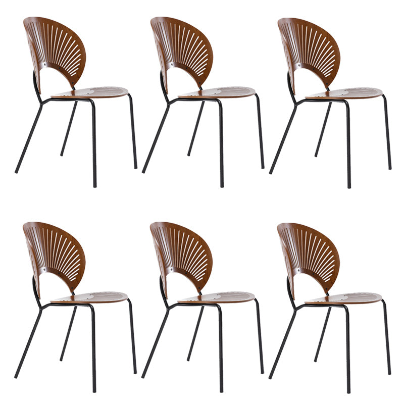 Modern Style Dining Chair Wooden Open Back Side Chair for Dining Room