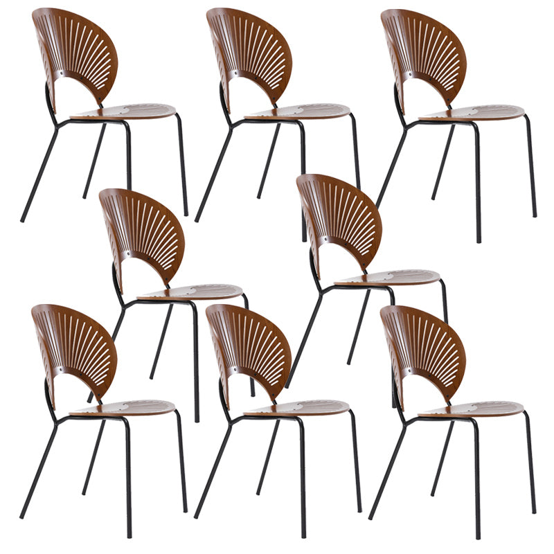 Modern Style Dining Chair Wooden Open Back Side Chair for Dining Room