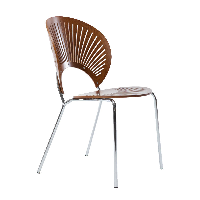 Modern Style Dining Chair Wooden Open Back Side Chair for Dining Room