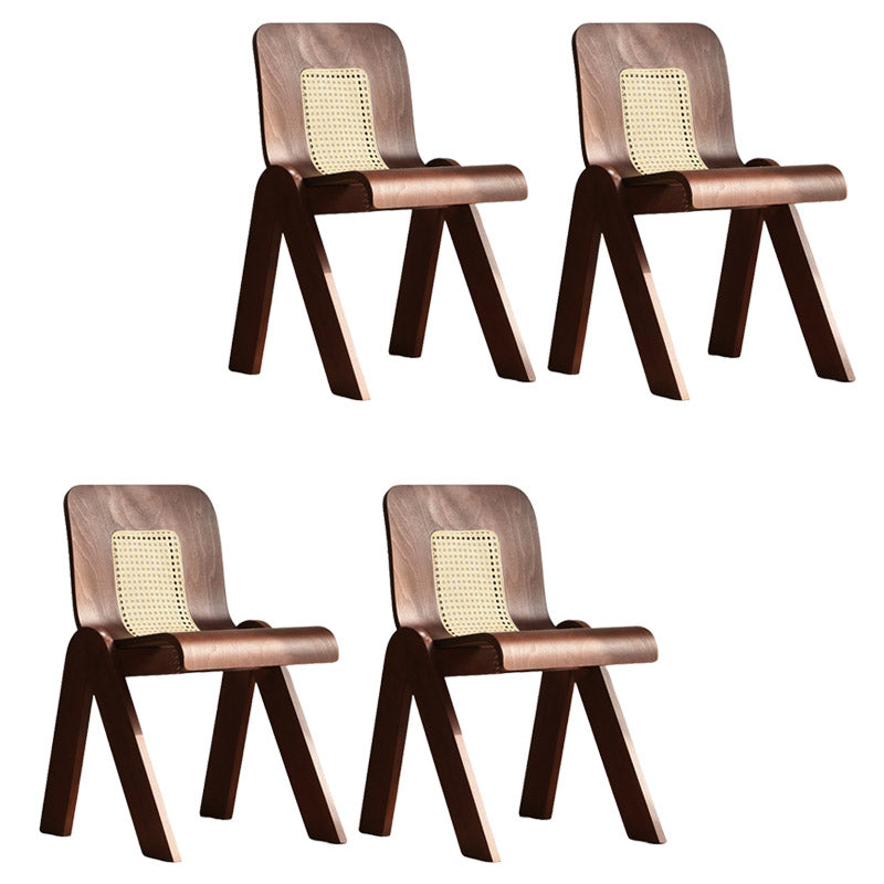 Modern Style Dining Chair Solid Wood Low Back Side Chair for Dining Room