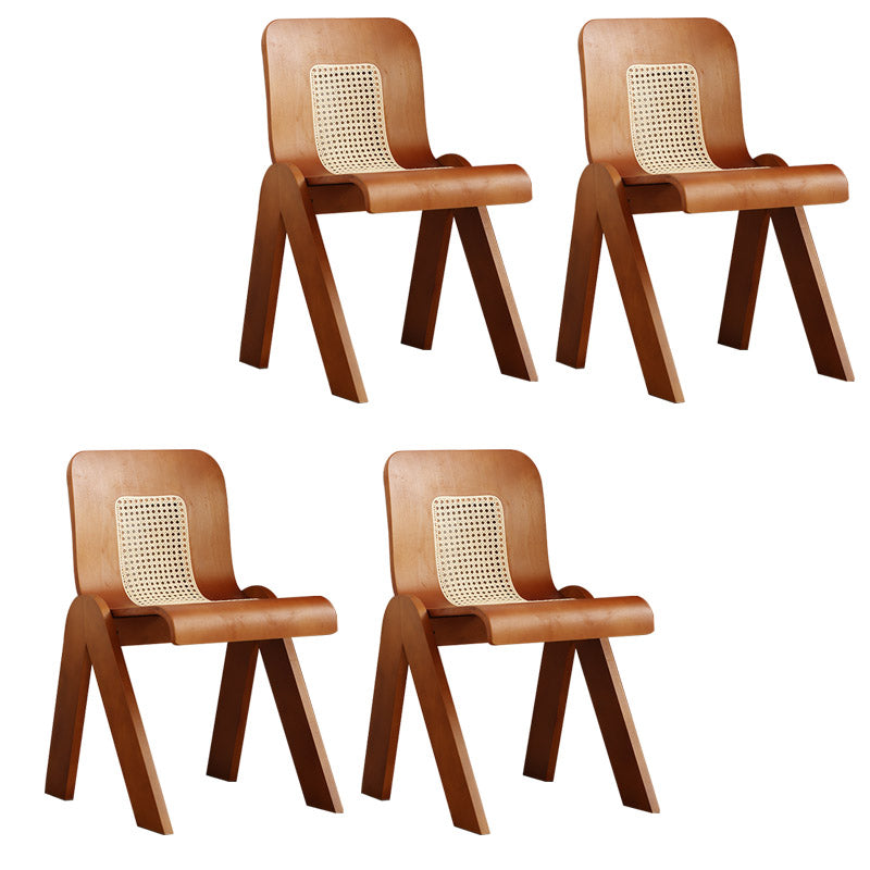 Modern Style Dining Chair Solid Wood Low Back Side Chair for Dining Room