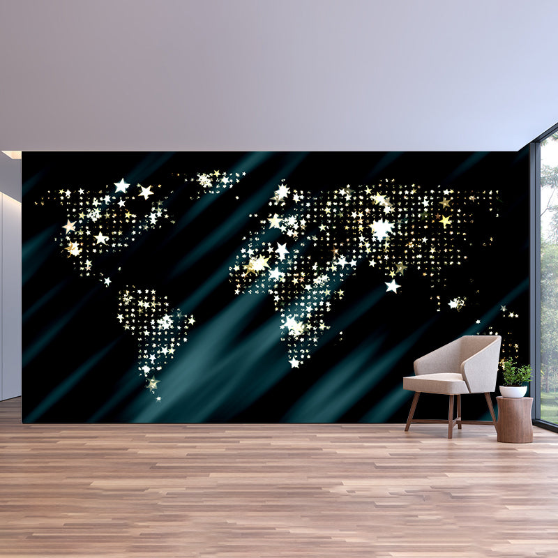Illustration Mural Wallpaper World Map Environment Friendly Sitting Room Wall Mural